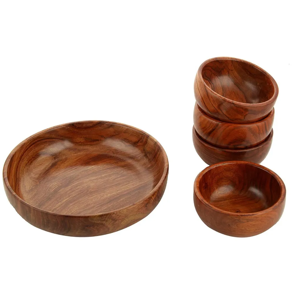 Hand-carved wooden decor piece